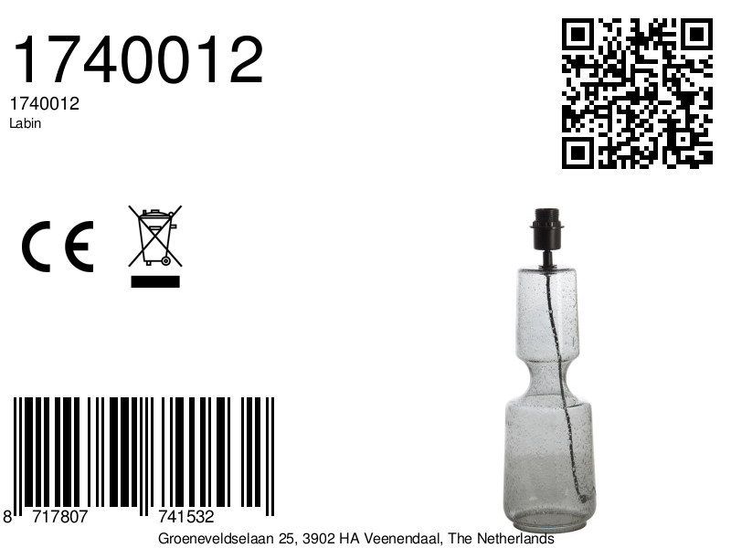 Base de lampe en verre avec des bulles Light & Living Labin – Image 8