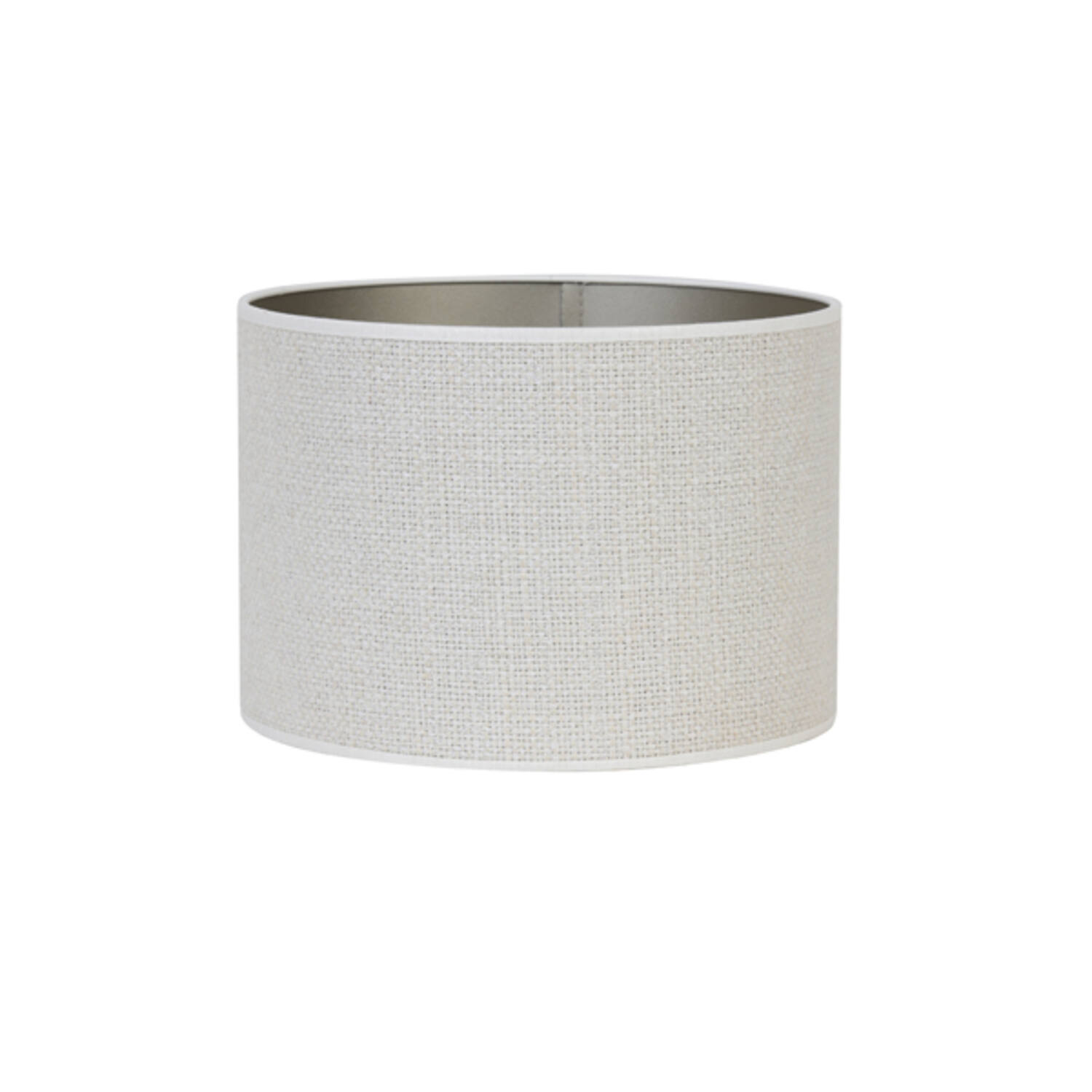 Abat-jour en tissu blanc en forme cylindrique Light & Living Saverna