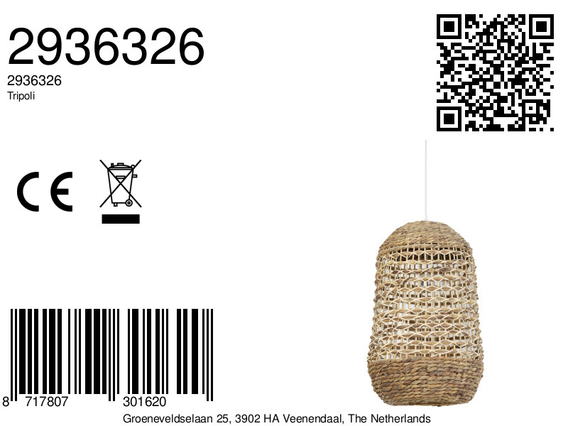 Suspension en rotin au style naturel Light & Living Tripoli – Image 7