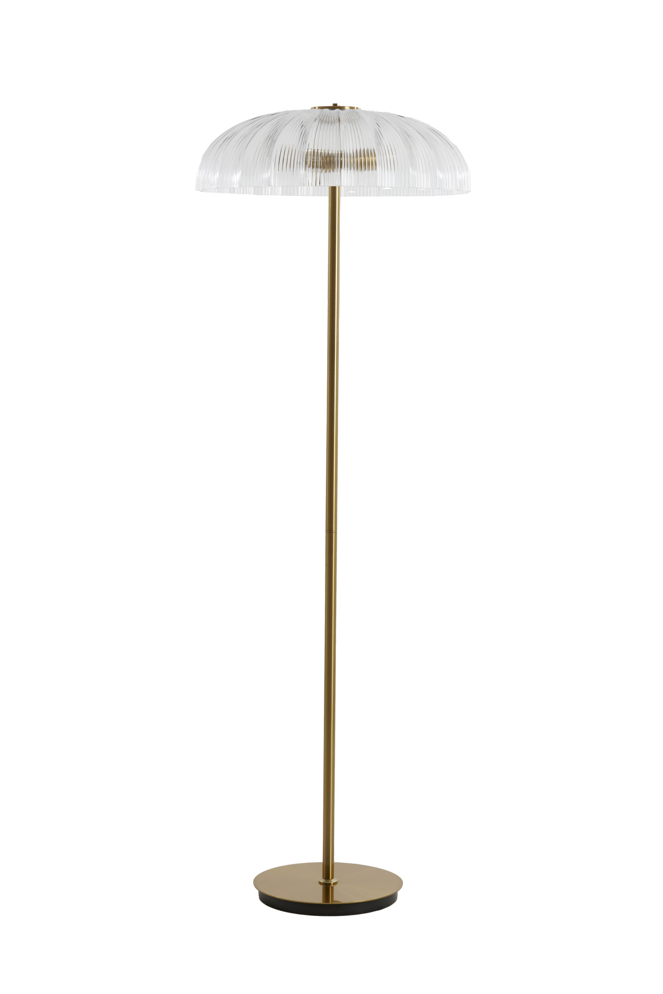 Lampadaire classique doré avec abat-jour parapluie en verre Light & Living Fungo – Image 2