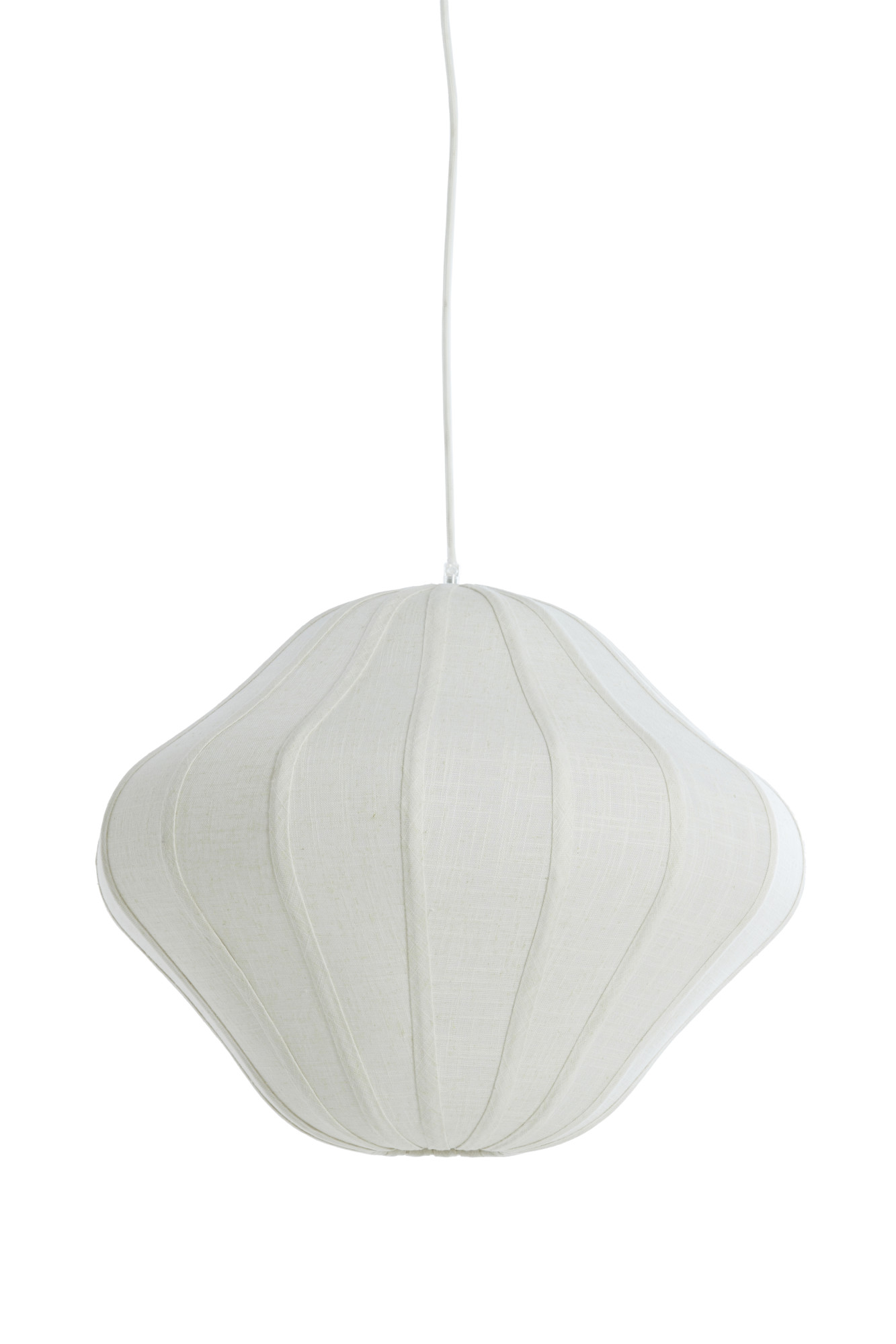 Suspension ovale blanche avec abat-jour en tissu Light & Living Sukau – Image 2