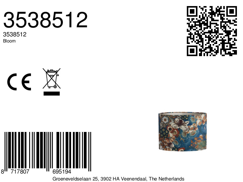 Abat-jour imprimé floral bleu Light & Living Bloom – Image 8