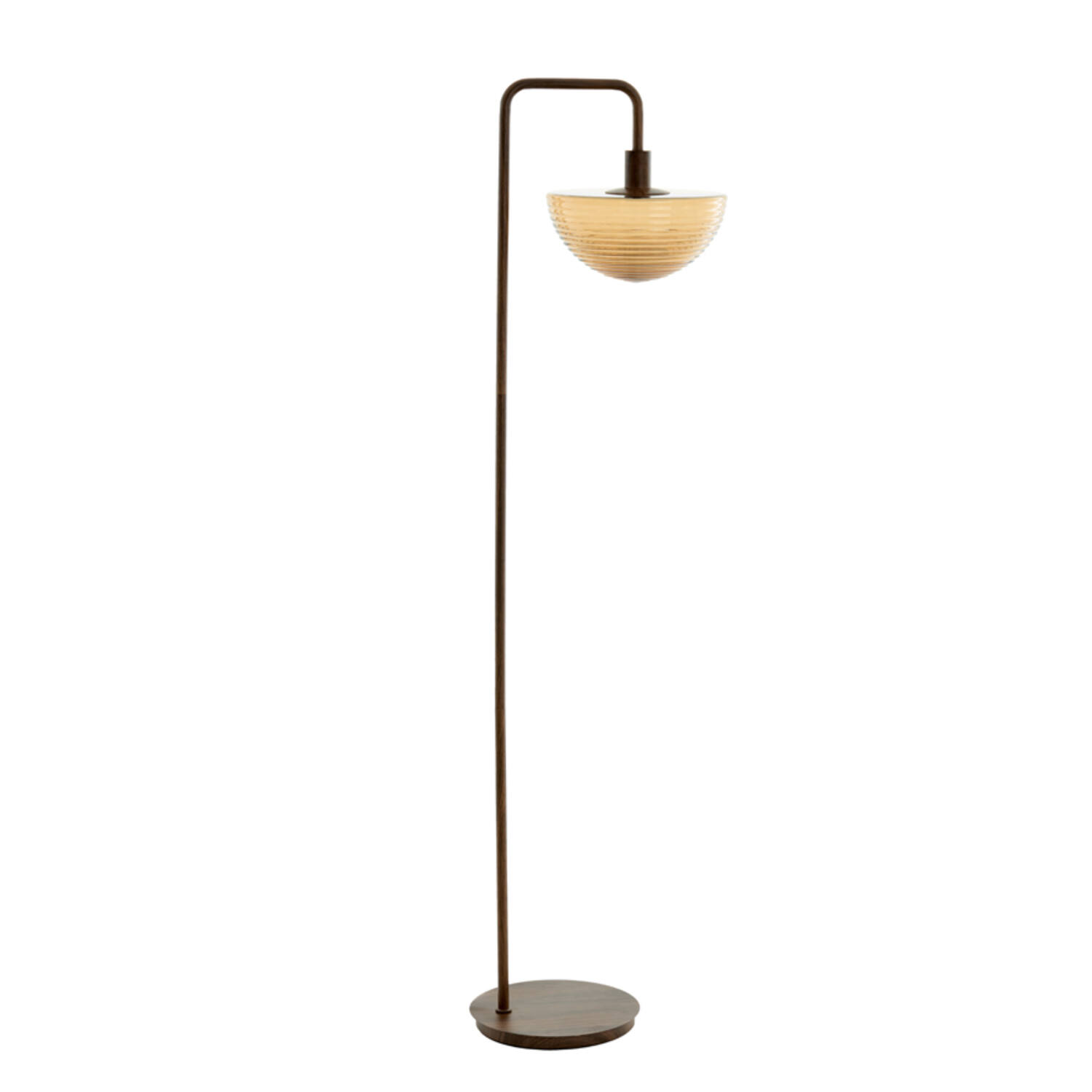 Lampadaire vintage avec abat-jour en verre ambré Light & Living Baylie
