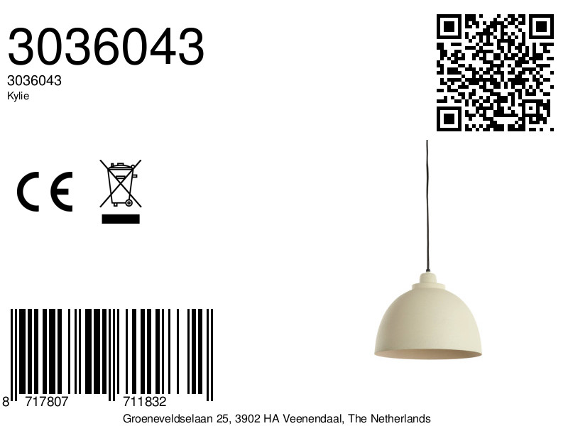 Suspension demi-ronde blanche moderne Light & Living Kylie – Image 7