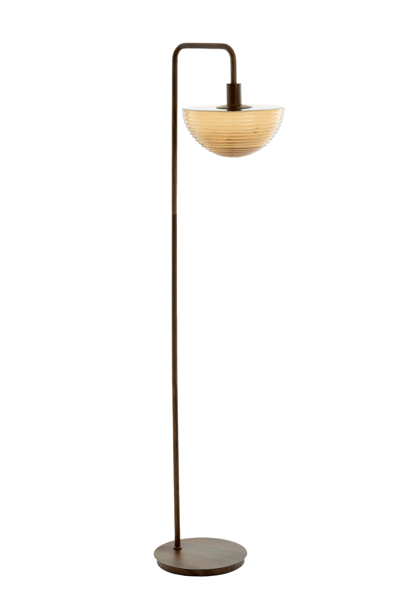Lampadaire vintage avec abat-jour en verre ambré Light & Living Baylie – Image 3