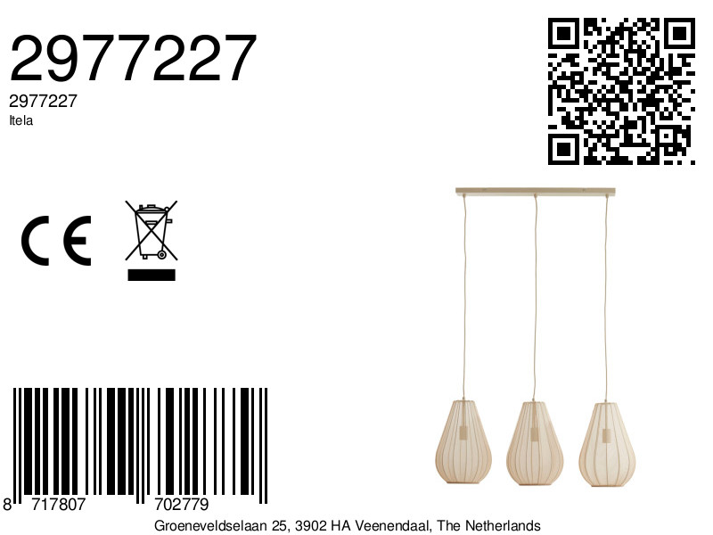 Ensemble de suspensions en fil beige Light & Living Itela – Image 8