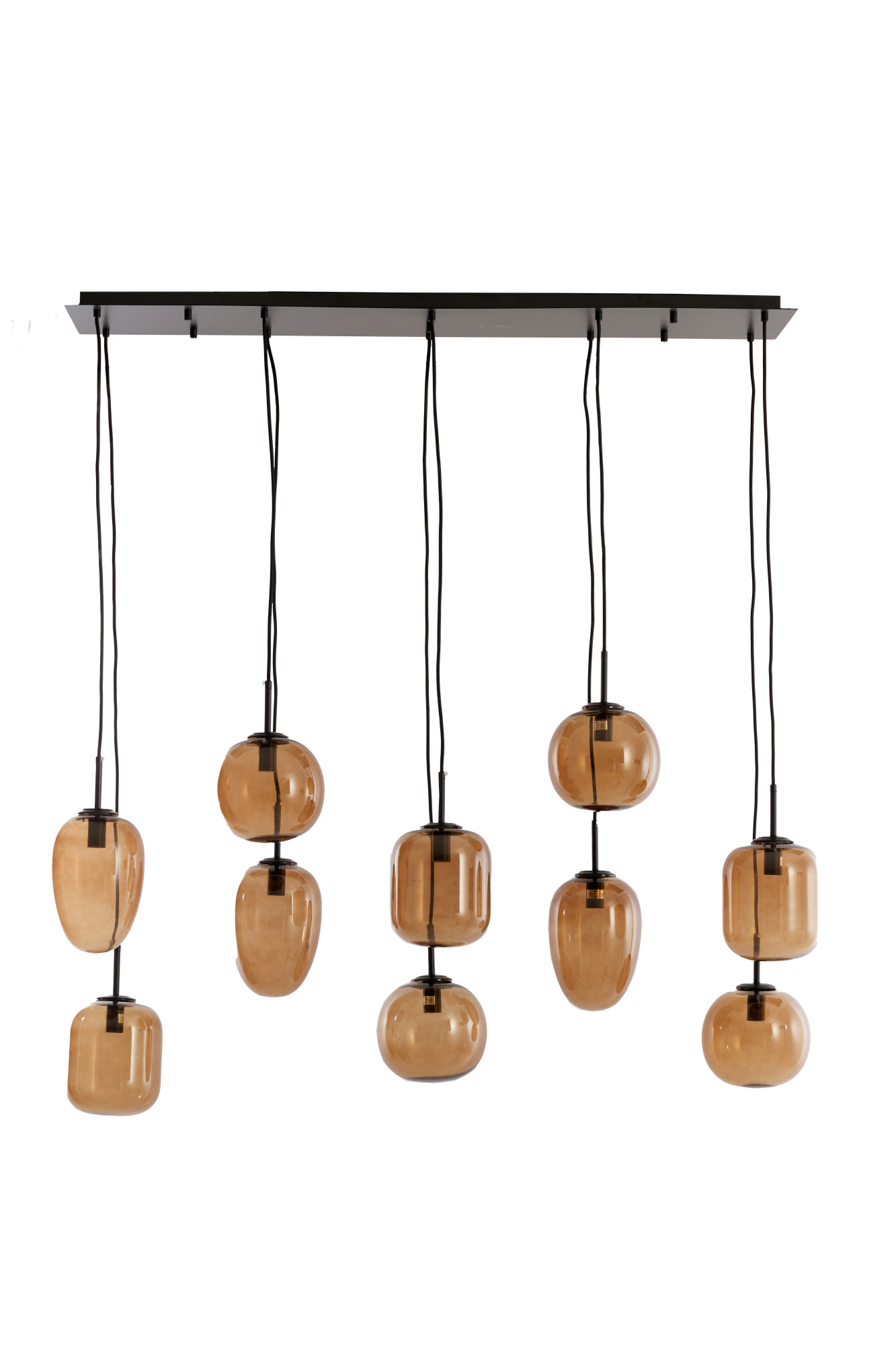 Suspension en verre couleur ambre Light & Living Mezza – Image 2