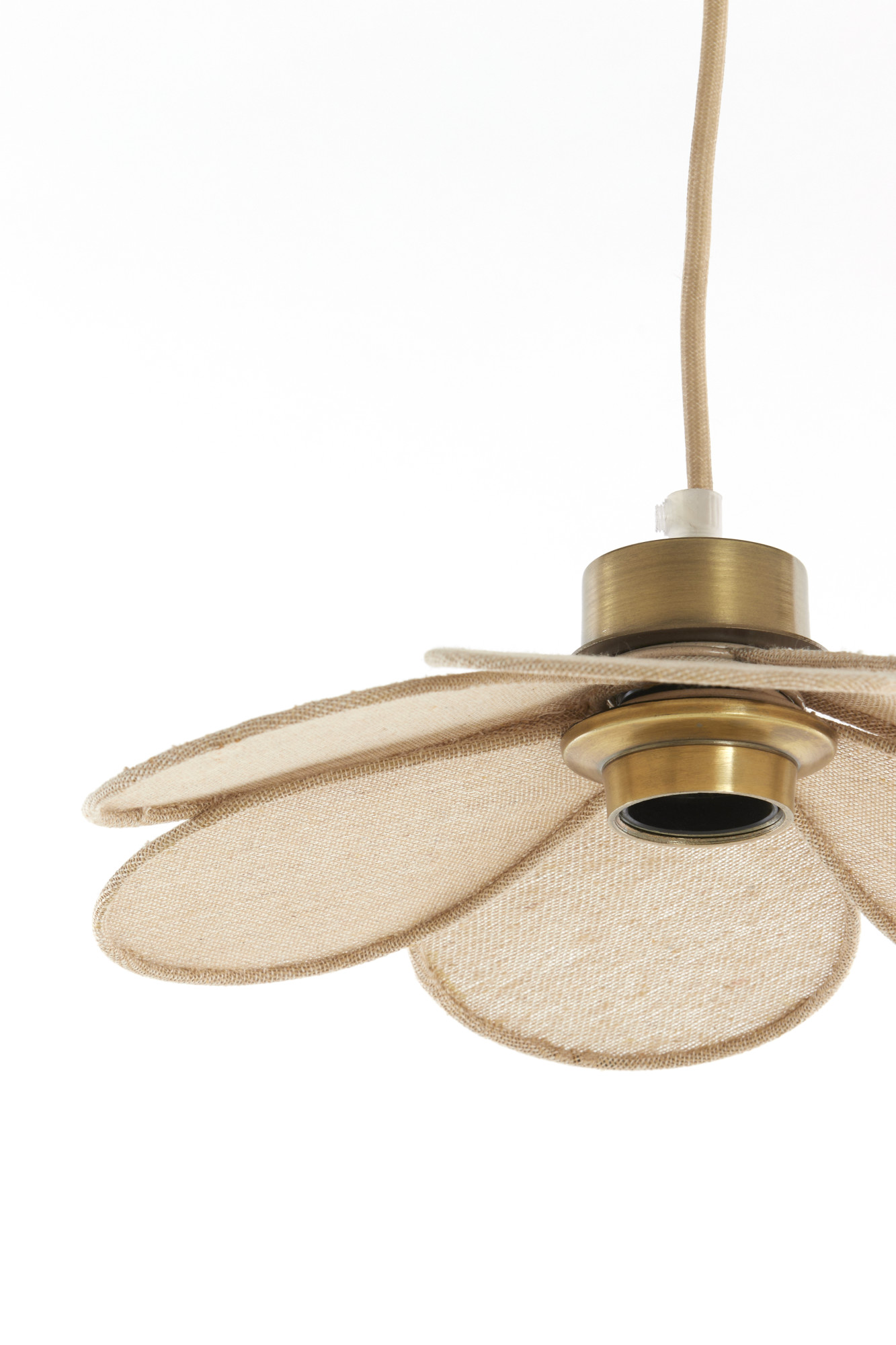 Suspension en forme de fleur en teinte naturelle Light & Living Fyano – Image 3