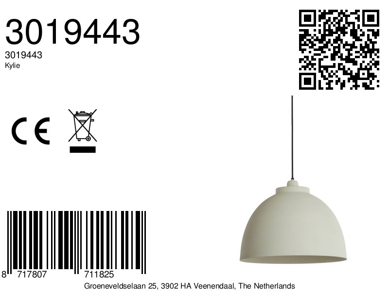 Suspension blanche en forme de dôme Light & Living Kylie – Image 7