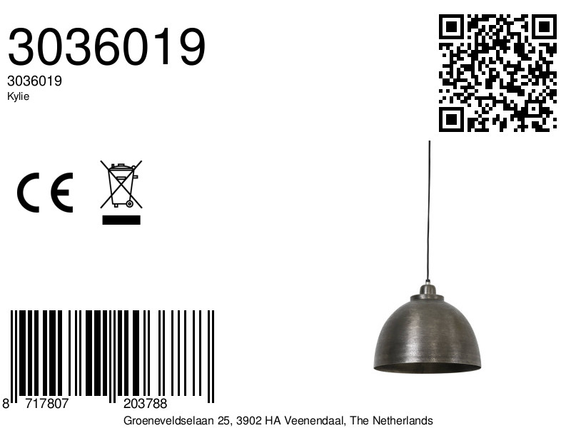 Suspension industrielle design en métal Light & Living Kylie – Image 9