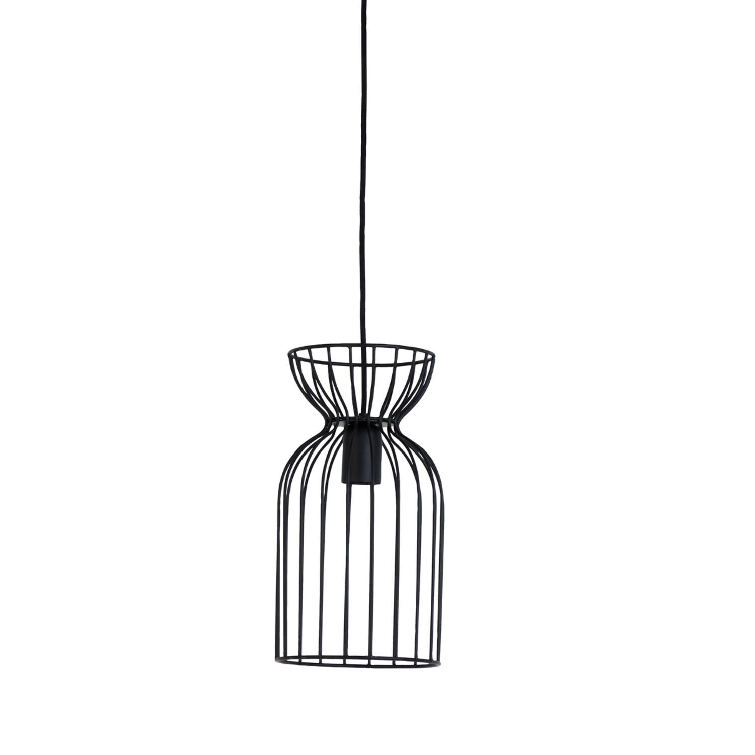 Suspension cage en métal noir Light & Living Lazar