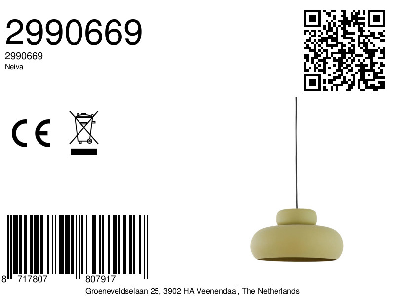 Suspension jaune au style moderne design Light & Living Neiva – Image 6