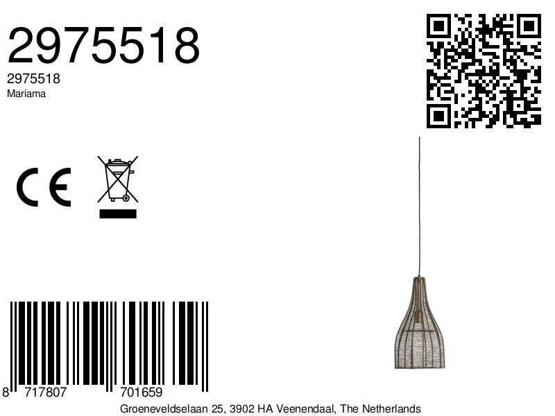 Suspension industrielle en métal structuré Light & Living Mariama – Image 10