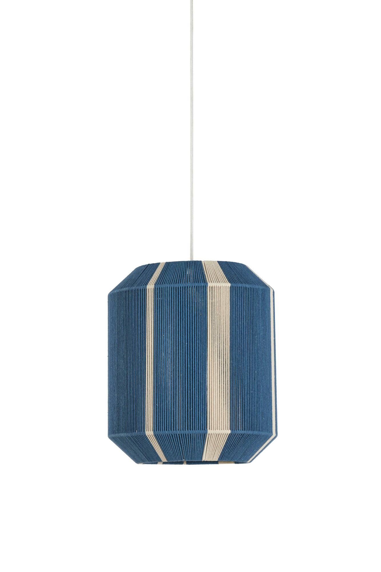 Suspension rayée bleue en tissu Light & Living Kozana – Image 2