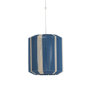 Suspension bleu et blanc avec bandes textiles Light & Living Kozana