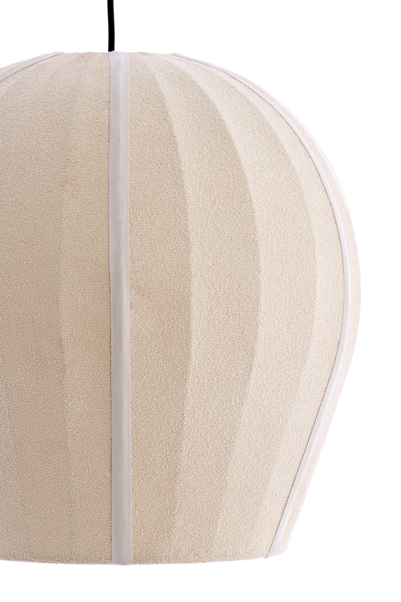 Suspension côtelée en tissu beige Light & Living Zagori – Image 3