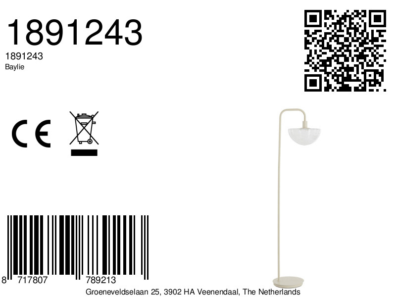 Lampadaire moderne Light & Living Baylie avec abat-jour – Image 7