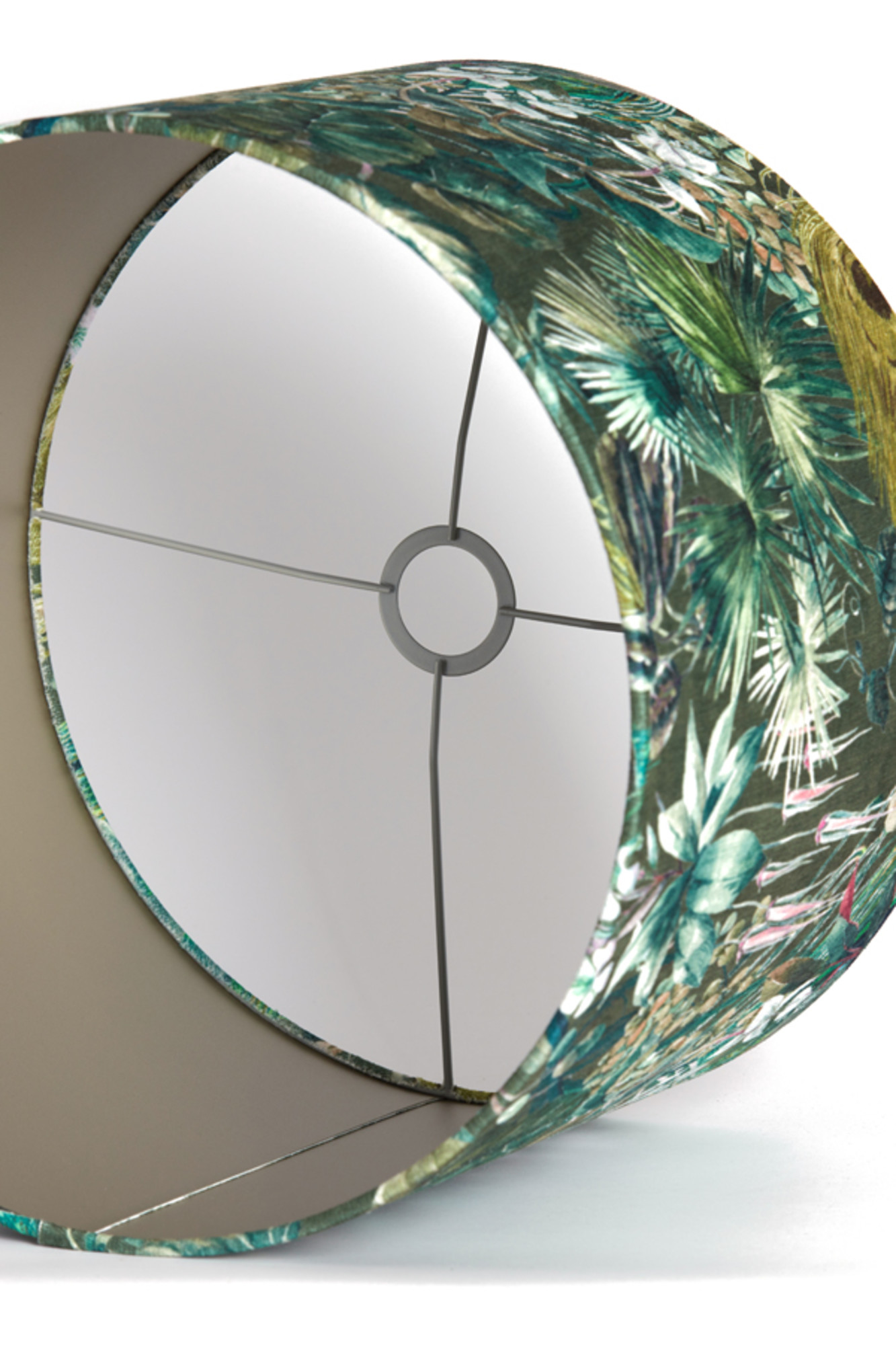 Abat-jour en feuilles tropicales en forme cylindrique Light & Living Xenia Flora – Image 5