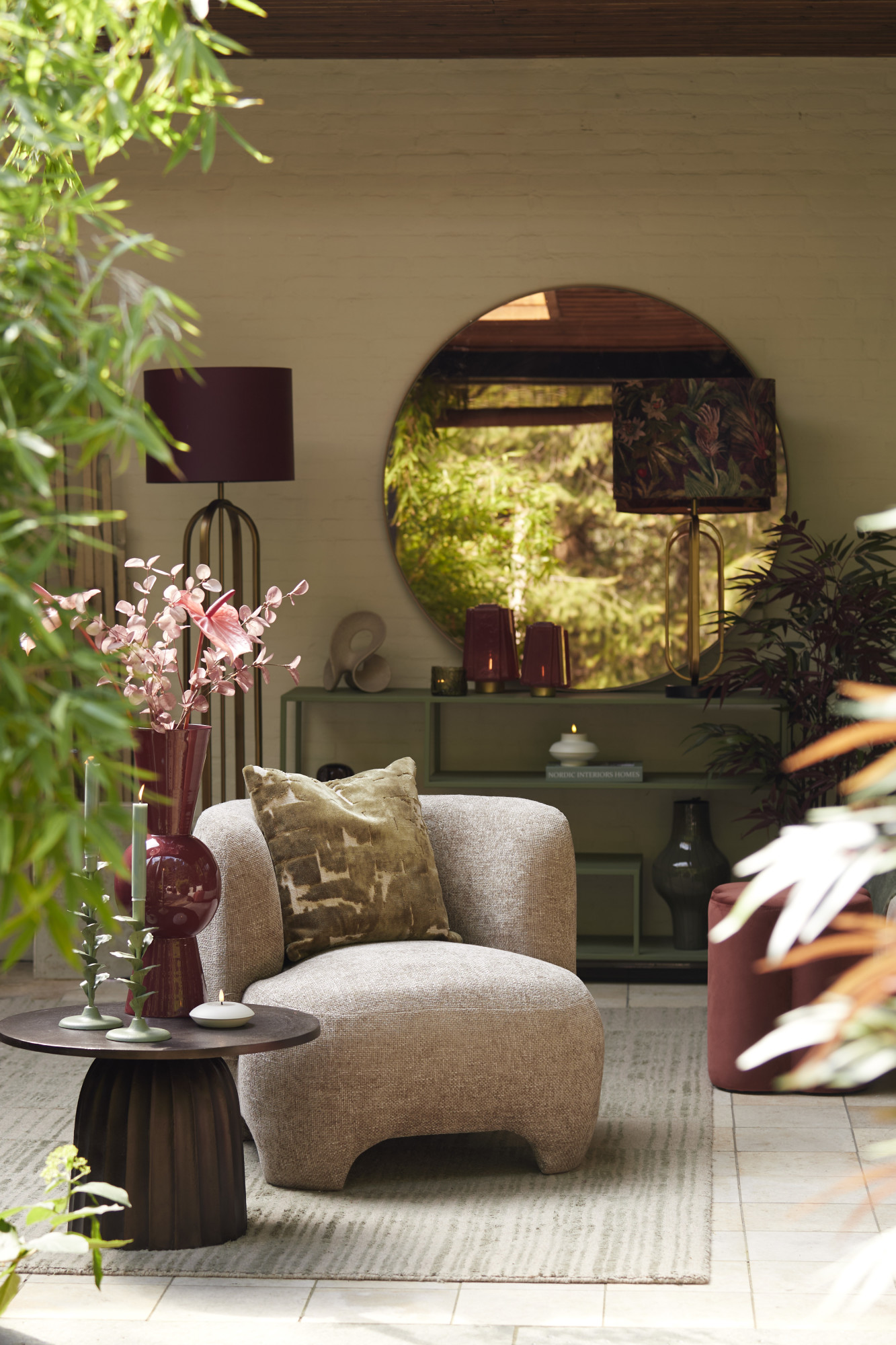 Abat-jour bordeaux cylindrique Light & Living Imani – Image 4