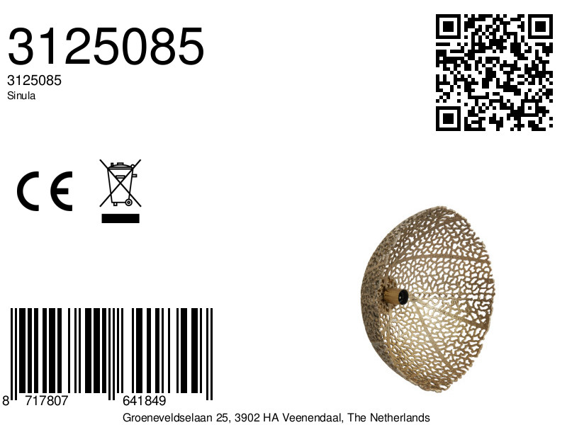 Abat-jour doré perforé Light & Living Sinula – Image 7