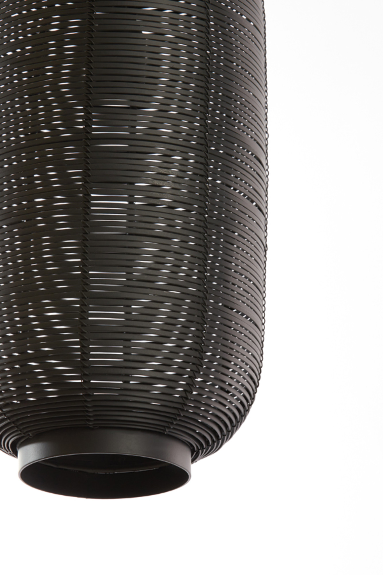 Suspension noire en rotin avec tressage naturel Light & Living Tomek – Image 4