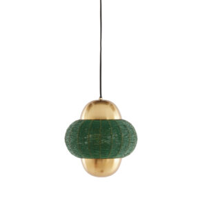Suspension verte en tissu avec accent doré Light & Living Cetara