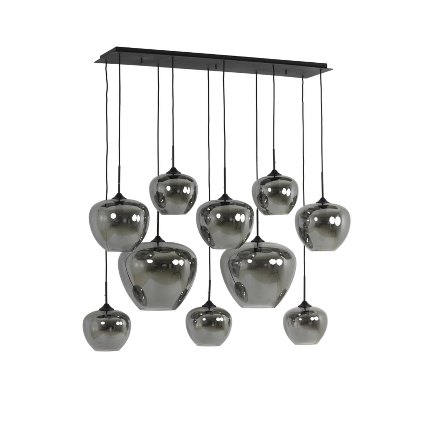 Suspension multiple en verre fumé Light & Living Mayson