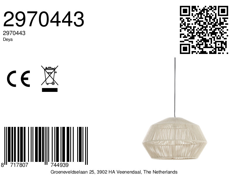 Suspension en fil crème Light & Living Deya – Image 8