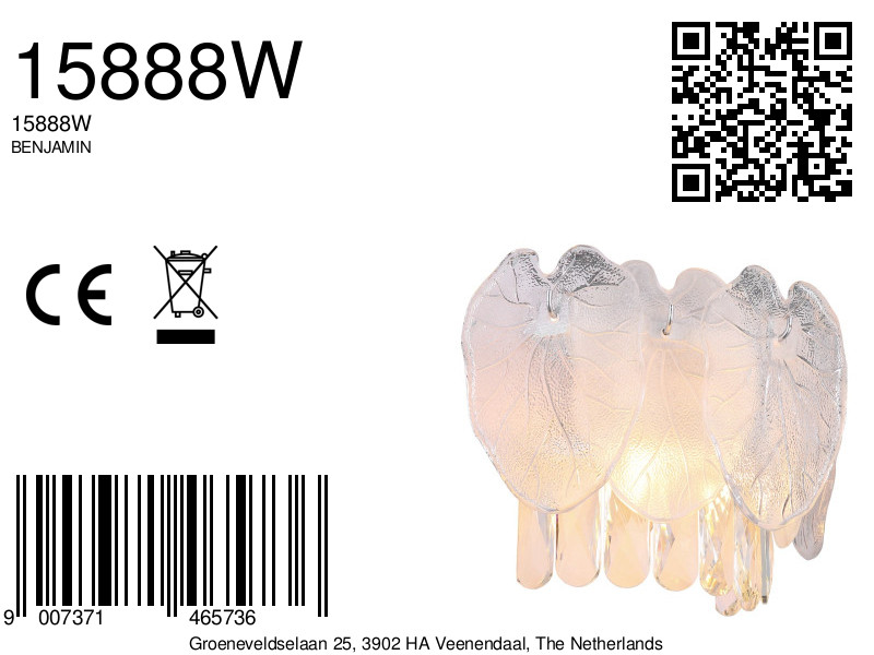 appliquemuraleéléganteenchromeaveccristalbenjamin-8a