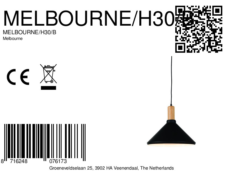 it'saboutromi-suspension-melbourne-naturel/noir-métal-ø35cm-e27-melbourne/h30/b-8a