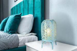 globo-lampedetable-cairo-bleu-métal-ø22cm-e27-15762ta-1