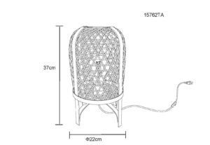 globo-lampedetable-cairo-bleu-métal-ø22cm-e27-15762ta-1