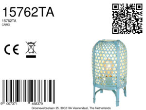 globo-lampedetable-cairo-bleu-métal-ø22cm-e27-15762ta-8a