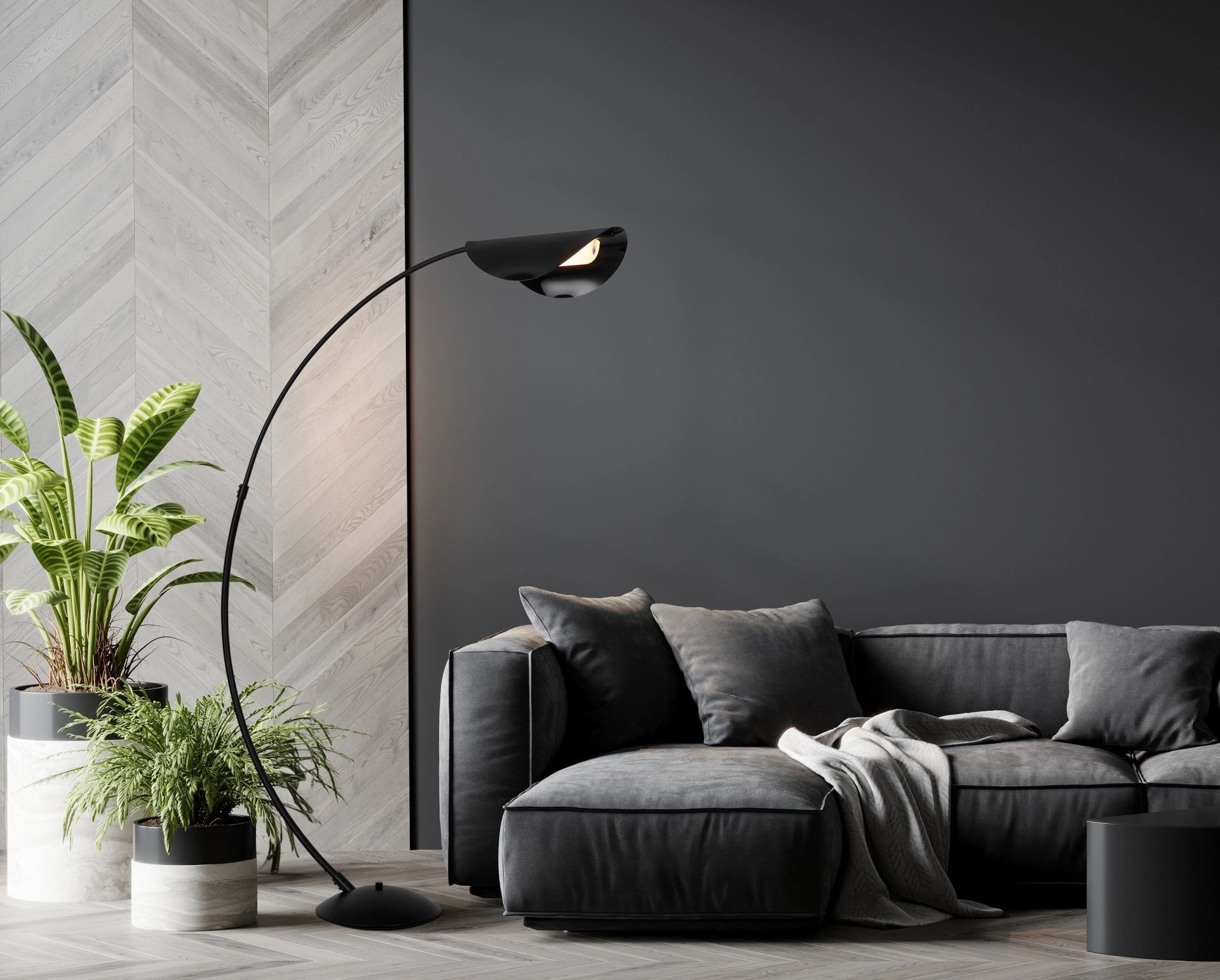 globo-lampedetable-robles-noir-métal-lampearquée-led-58032s-1