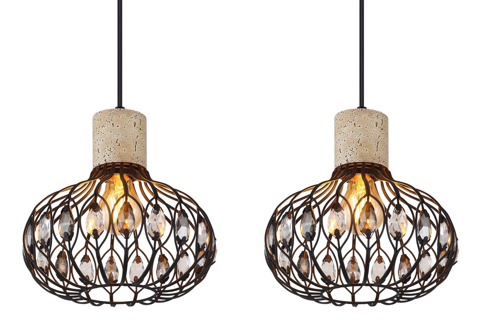 globo-suspension-dorthy-noir-métal-grandelampedetableàmanger-e27-15778-4h-1