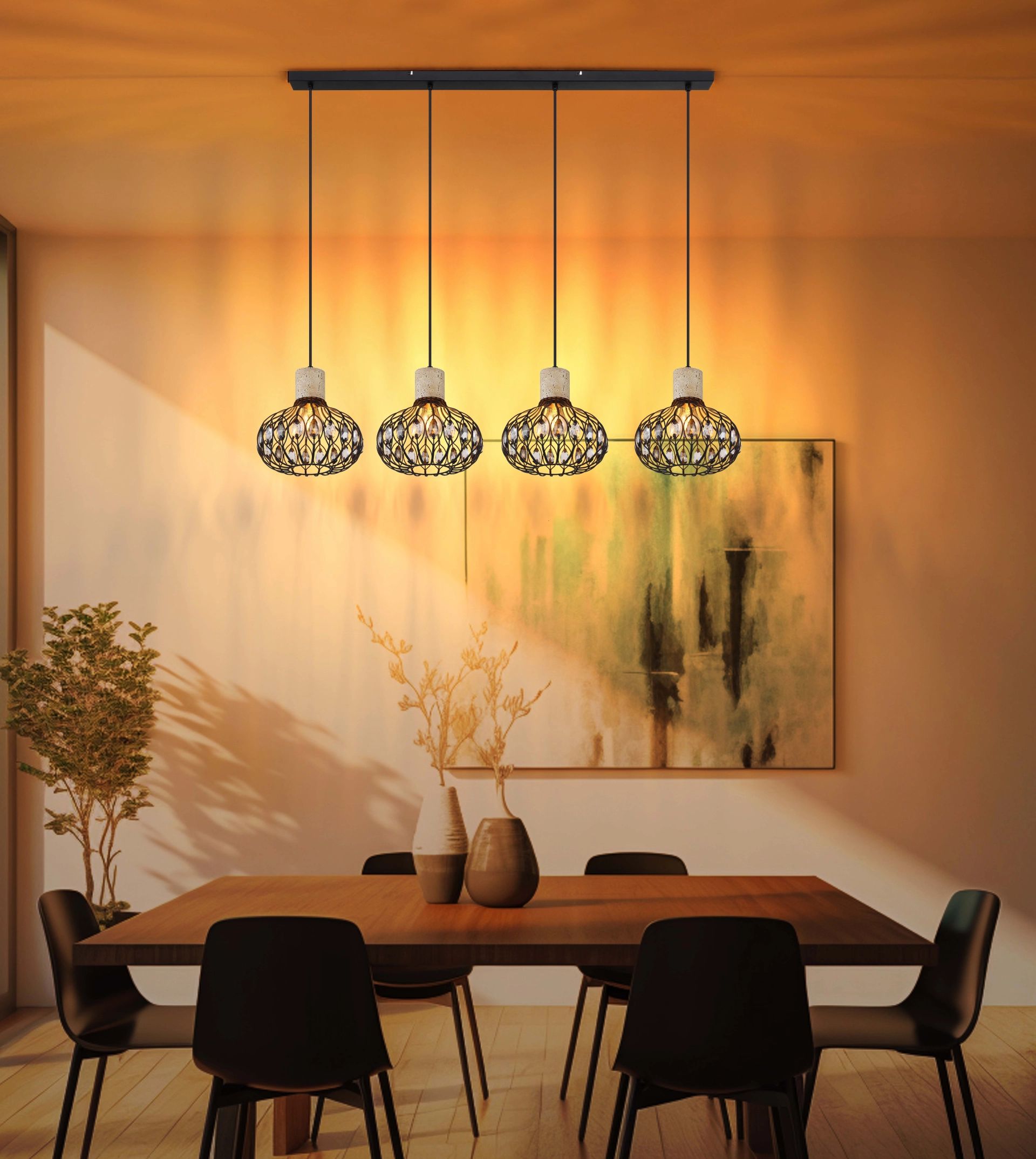 globo-suspension-dorthy-noir-métal-grandelampedetableàmanger-e27-15778-4h-1