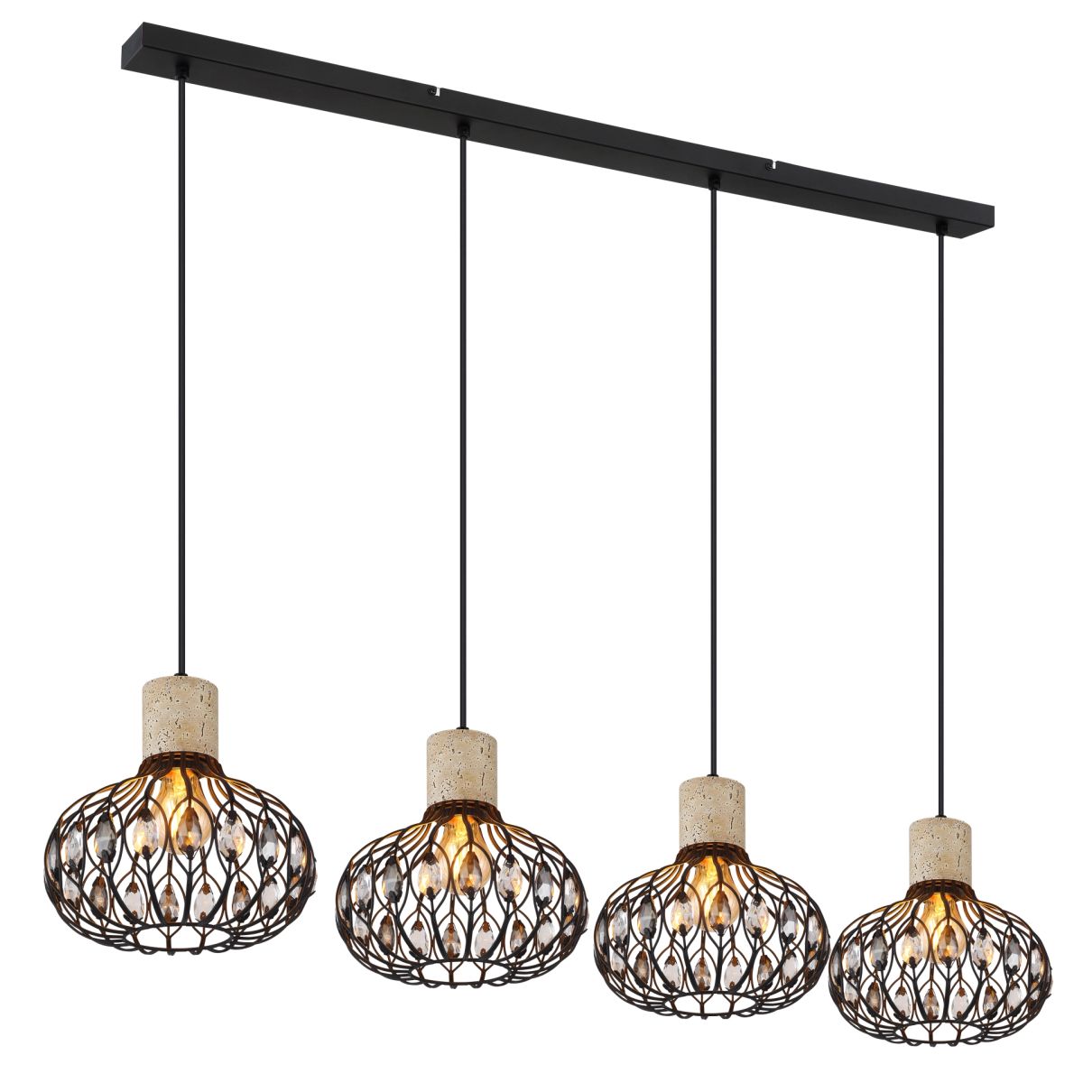 globo-suspension-dorthy-noir-métal-grandelampedetableàmanger-e27-15778-4h-1