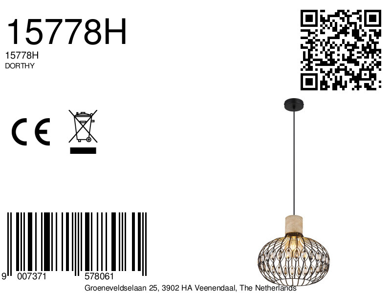 globo-suspension-dorthy-noir-métal-ø38cm-e27-15778h-8a