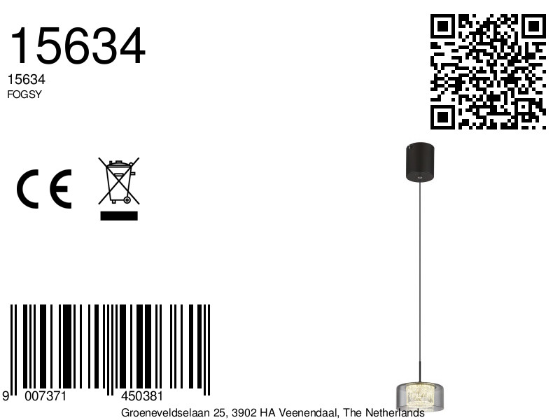 globo-suspension-fogsy-noir-verre-ø15cm-led-15634-8a