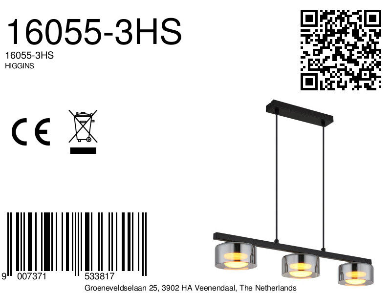 globo-suspension-higgins-noir-verre-grandelampedetableàmanger-led-16055-3hs-8a