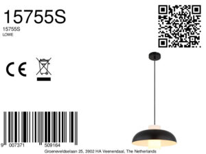 globo-suspension-lowe-noir-métal-ø38cm-e27-15755s-8a