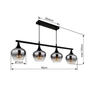 globo-suspension-maxy-noir-verre-grandelampedetableàmanger-e27-15548-4h1-1
