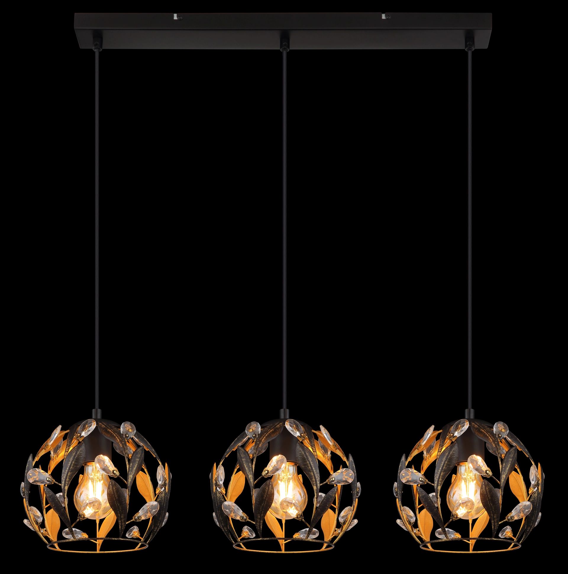 globo-suspension-mika-noir-métal-grandelampedetableàmanger-e27-15759-3h-1