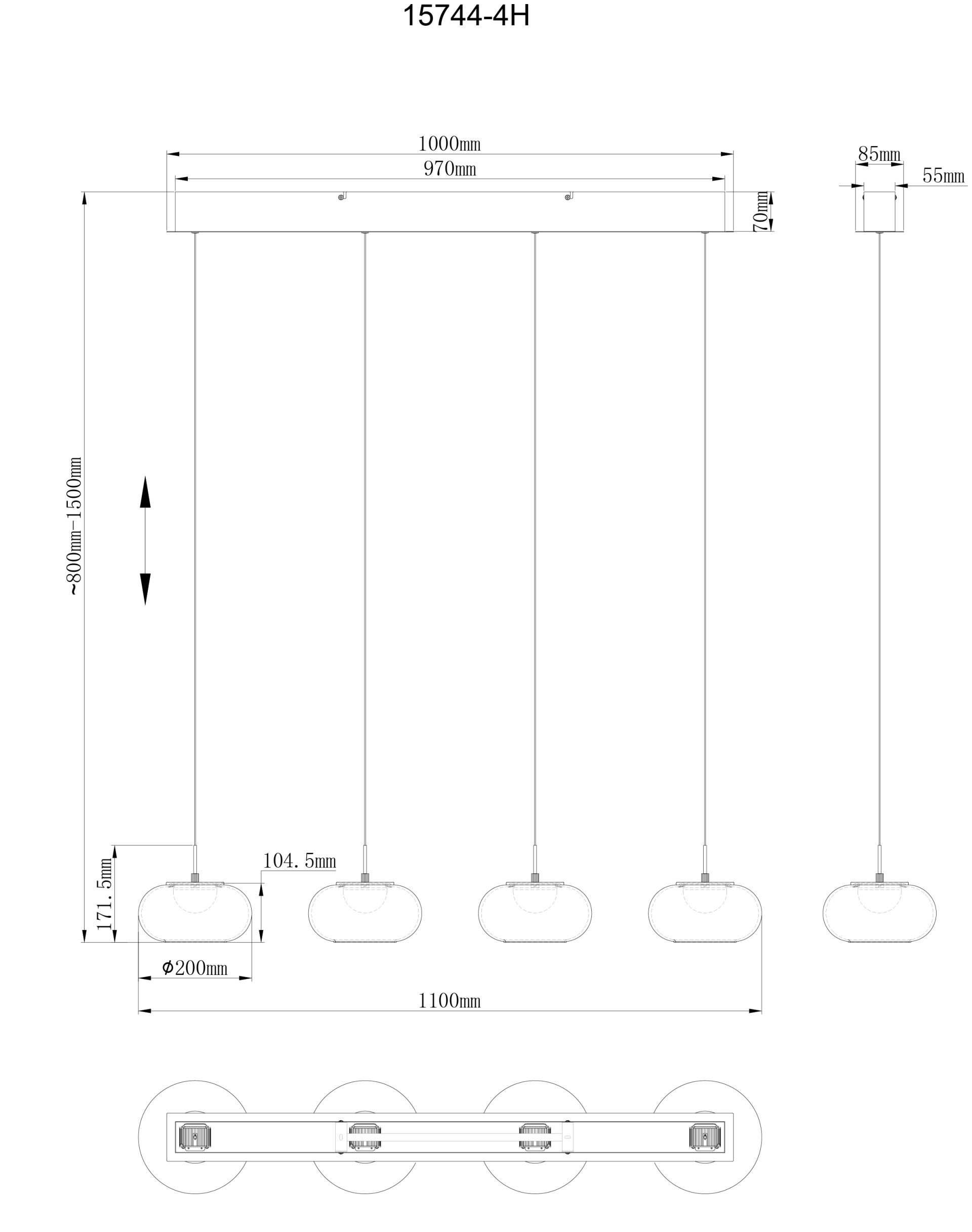 globo-suspension-quintara-noir-verre-grandelampedetableàmanger-led-15744-4h-1