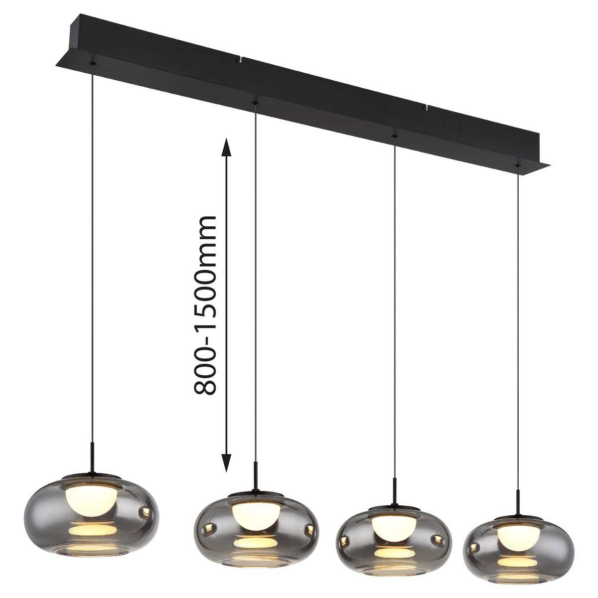 globo-suspension-quintara-noir-verre-grandelampedetableàmanger-led-15744-4h-1
