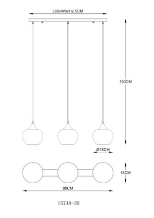 globo-suspension-sander-multicolore-verre-grandelampedetableàmanger-e27-15748-3h-1