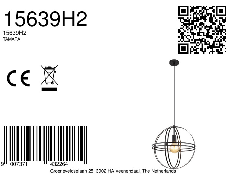 globo-suspension-tamara-noir-métal-ø40cm-e27-15639h2-8a