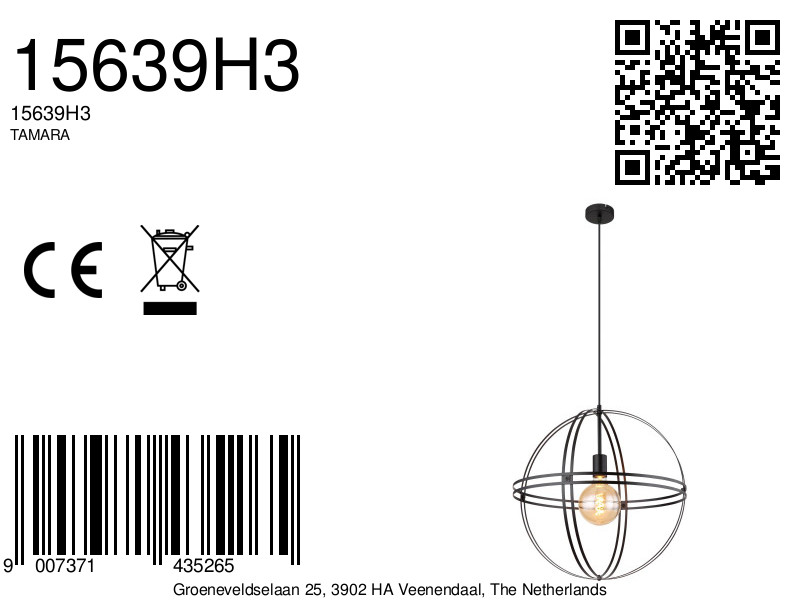 globo-suspension-tamara-noir-métal-ø50cm-e27-15639h3-8a