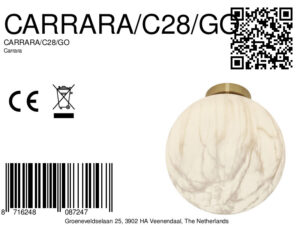 it'saboutromi-plafonnier-carrara-or-verre-ø28cm-e27-carrara/c28/go-8a