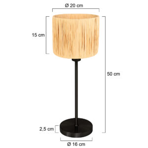 mexlite-lampedetable-noor-naturelnoir-métalherbesmarines-lampedechevet-e27-4421zw-7